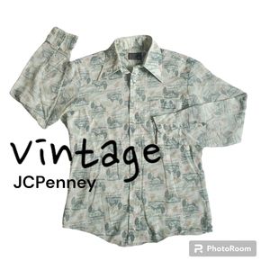 VTG JCPenney Men's 15-15½ M Button Down Shirt WPL #11935